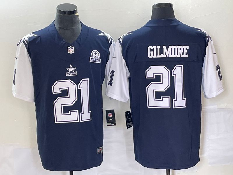 Men Dallas Cowboys 21 Gilmore Blue Nike Vapor Limited 2023 NFL Jersey